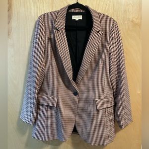 Marled Red, Black, & White Checkered Blazer